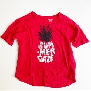 Joe Fresh Pineapple NWOT Girls Summer Daze Tunic Top XL Red T-Shirt